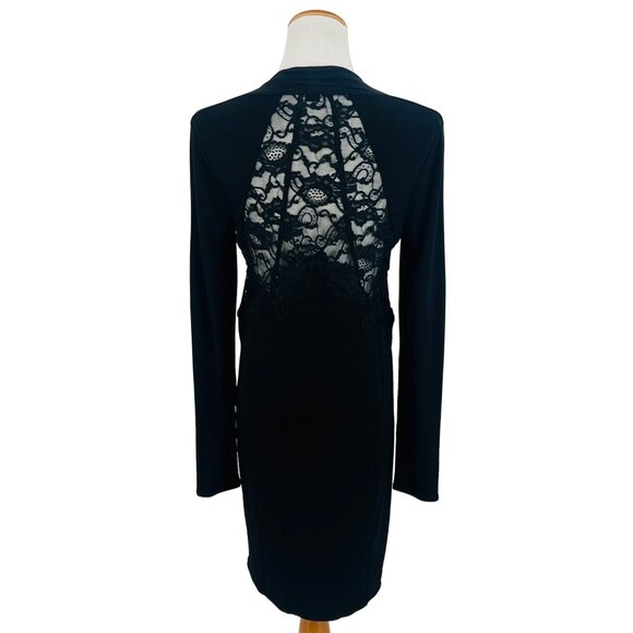 Victoria's Secret Lace Back Black Dress | Office Siren Dark Romance Mob Wife LBD - Picture 12 of 16
